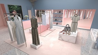 A virtual store populated with products.